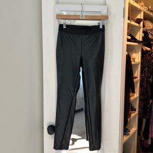 Black faux leather leggings